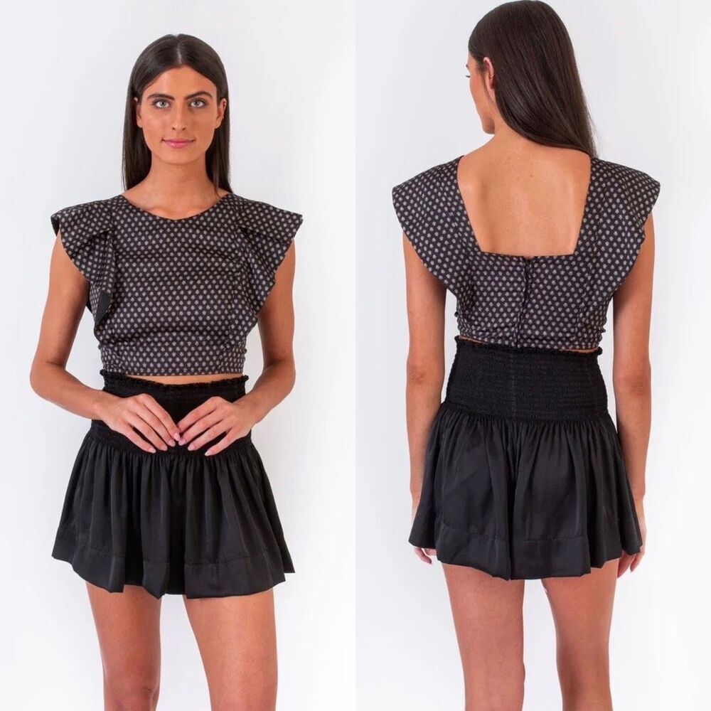 NWOT KOCH CECILIA TOP BLACK DIAMOND *LIMITED*EDITION, XS $265 C34